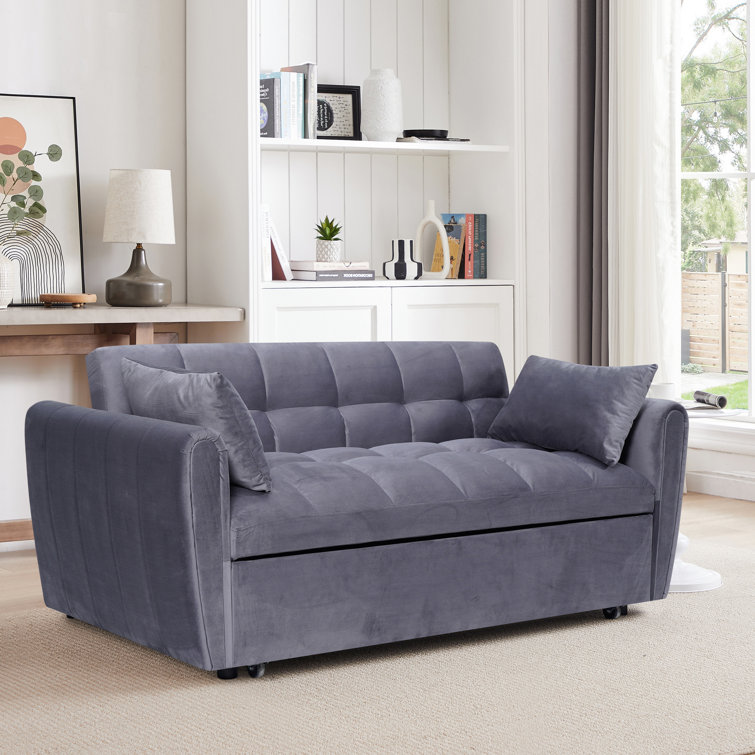 Latitude Run® 64.9"W Large Convertible Sofa Bed 3in1 Upholstered